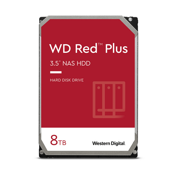 Hard Disk Western Digital WD Red Plus WD80EFZZ, 8TB, 3.5", 5640RPM, 128MB Cache, SATA 6Gb/s, i kuq