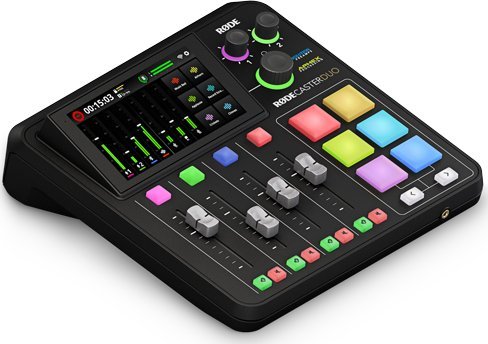 Mikser audio RODE RodeCaster Duo, 2 kanale, për podcast, i zi