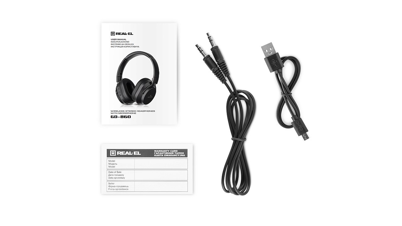 Kufje REAL-EL GD-860, Wireless, të zeza