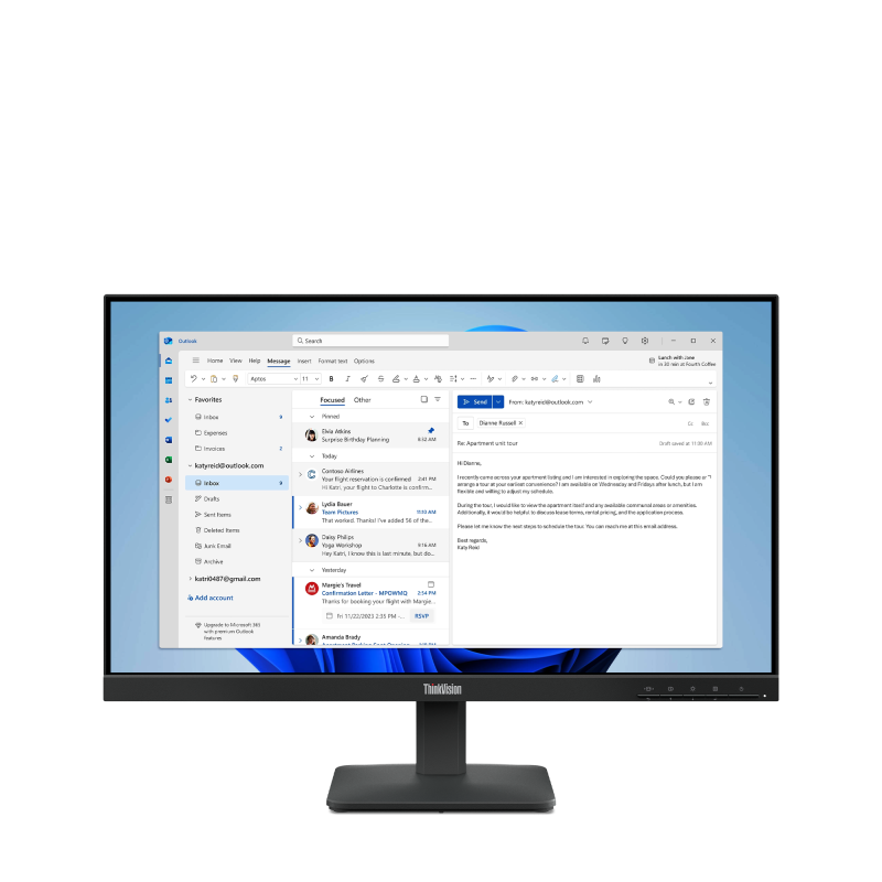 Monitor Lenovo ThinkVision S24-4E, 23.8", FHD, IPS, i zi