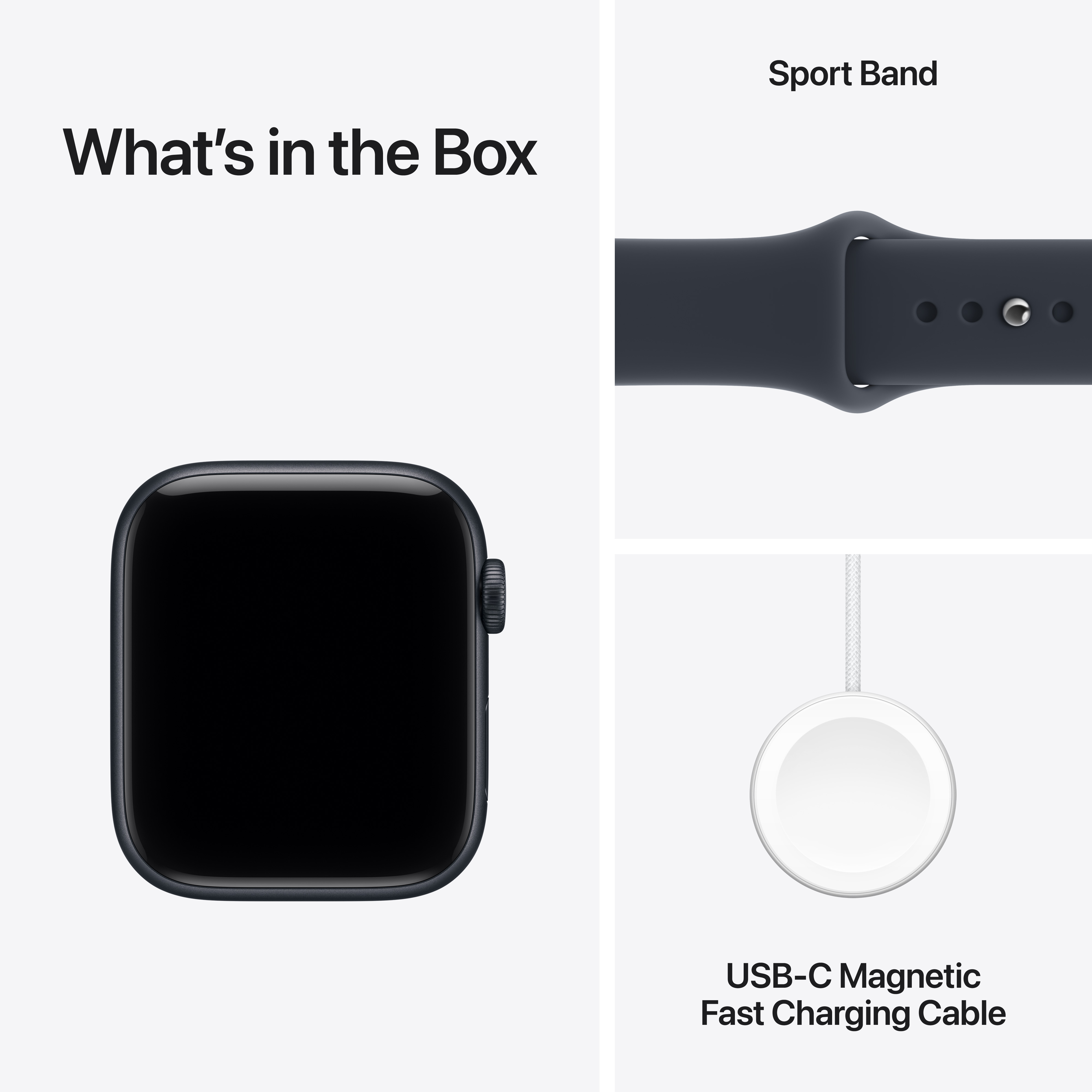 Apple Watch SE3 v2 GPS + Cellular 44mm Midnight Aluminum Case with Navy Blue Sport Band, M/L