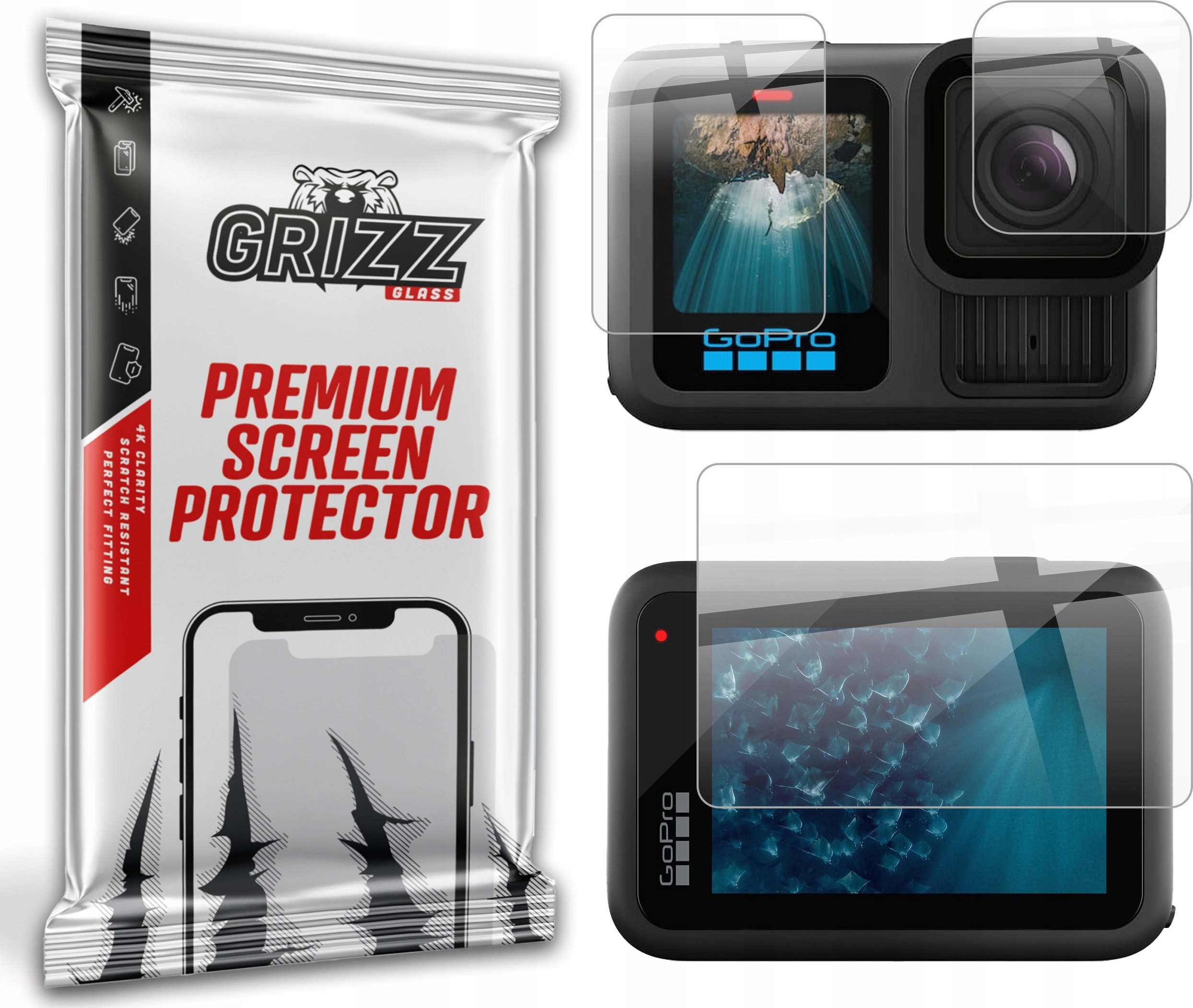 Xham mbrojtës hibrid Grizz HybridGlass për GoPro Hero 13, 9H, transparent
