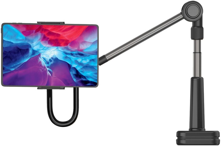 [OUTLET] Mbajtëse universale FIXED për tablet/telefon, për fiksim në tryezën Relax, me krah rrotullues dhe të rregullueshëm, i zi