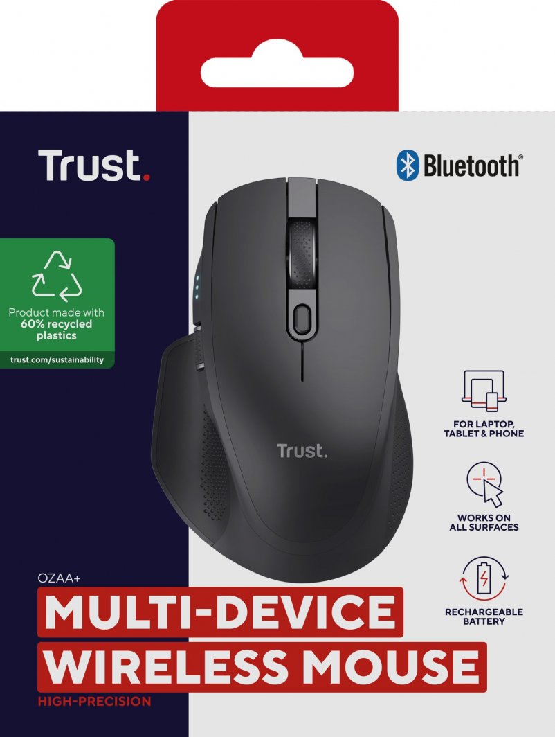 Maus Trust Ozaa+, wireless, USB, i zi