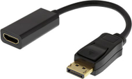 Adapter video Deltaco 00110022, HDMI në DisplayPort, 4K 60Hz, 20cm, i zi