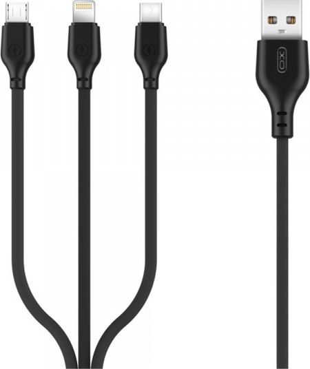 Kabllo karikimi XO NB103 3in1, 1m, 2.1A, e zezë