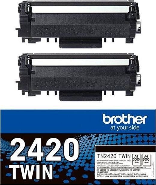 Toneri Brother TN-2420 TN2420TWIN, origjinal, paketim 2 copë, i zi