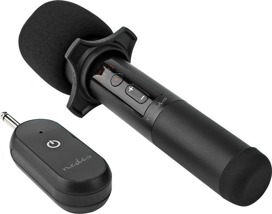 Mikrofon wireless UHF K8, sistem dore, marrës portativ 6.35mm, rreze 50m, i zi