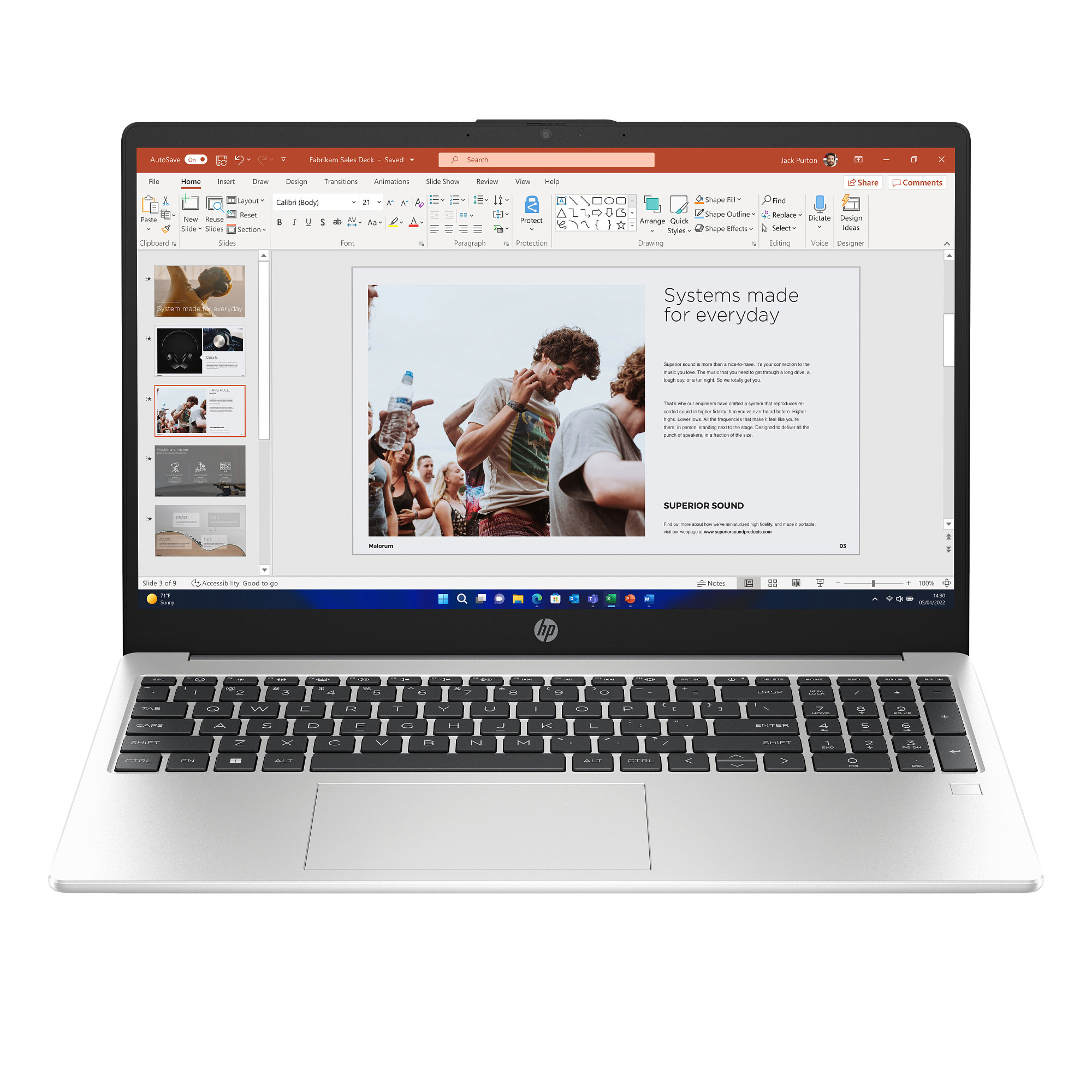 Laptop HP NTB 250R G10 C3-100U, 15.6", Intel Core i3, 2x8GB, 512GB, i argjendtë