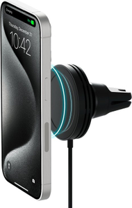 Mbajtës veture me karikues wireless Iottie Velox Qi2, 15W, MagSafe, i zi