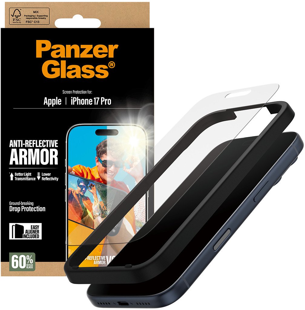 Folie mbrojtëse PanzerGlass Anti-Reflective Armor, për iPhone 17, transparente