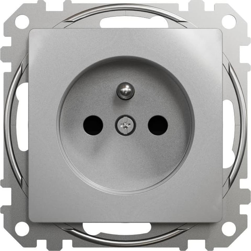 Prizë Schneider Electric Sedna Design 2P+PE, futura në mur, argjendi alumini