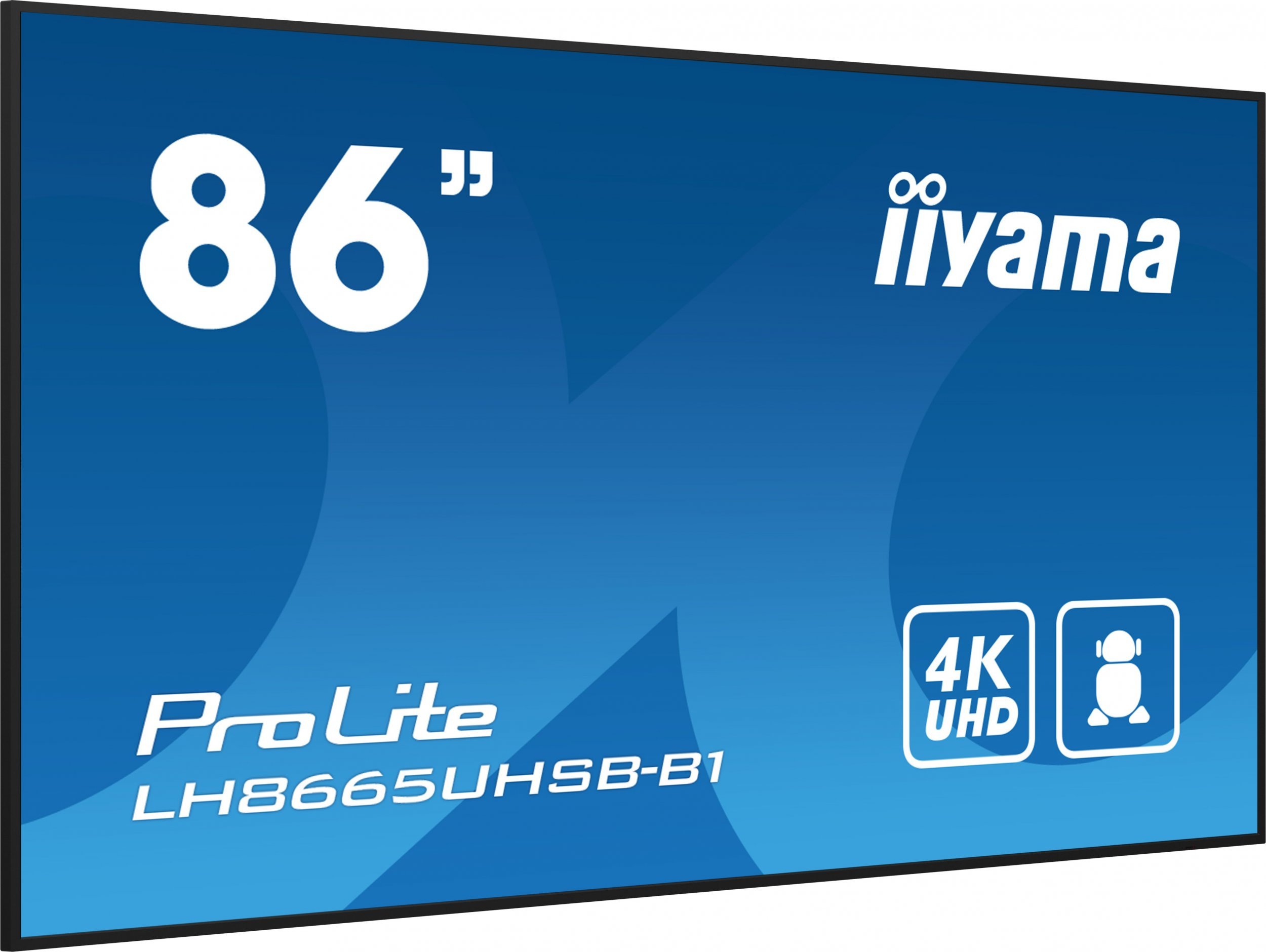 Monitor profesional Iiyama LH8665UHSB-B1, 86", 4K Ultra HD, 800 cd/m², Wi-Fi, i zi