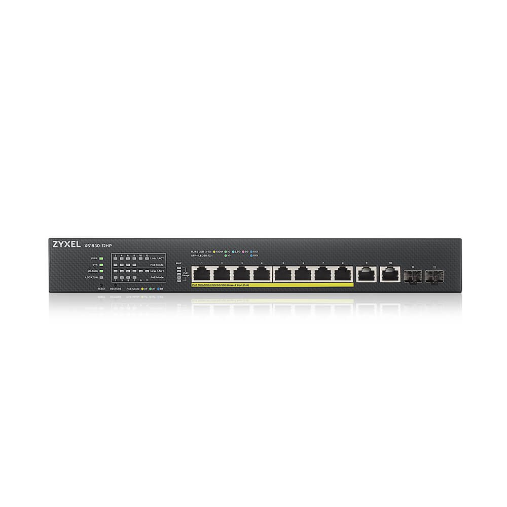 Switch i menaxhuar Zyxel XS1930-12HP, L3 10G Ethernet, PoE++, i zi