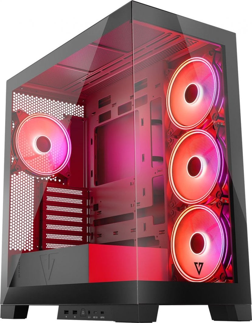 Kuti kompjuteri Modecom Volcano Space Apex ARGB, ATX, 4 ventilatorë 140mm, e zezë