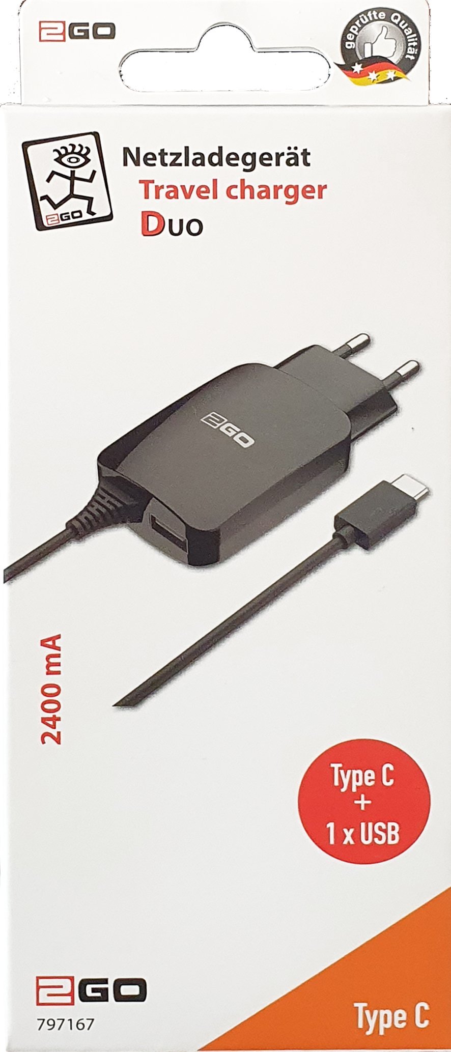 Karikues për telefona 2GO 797167, 5V, port USB 2.0, i zi