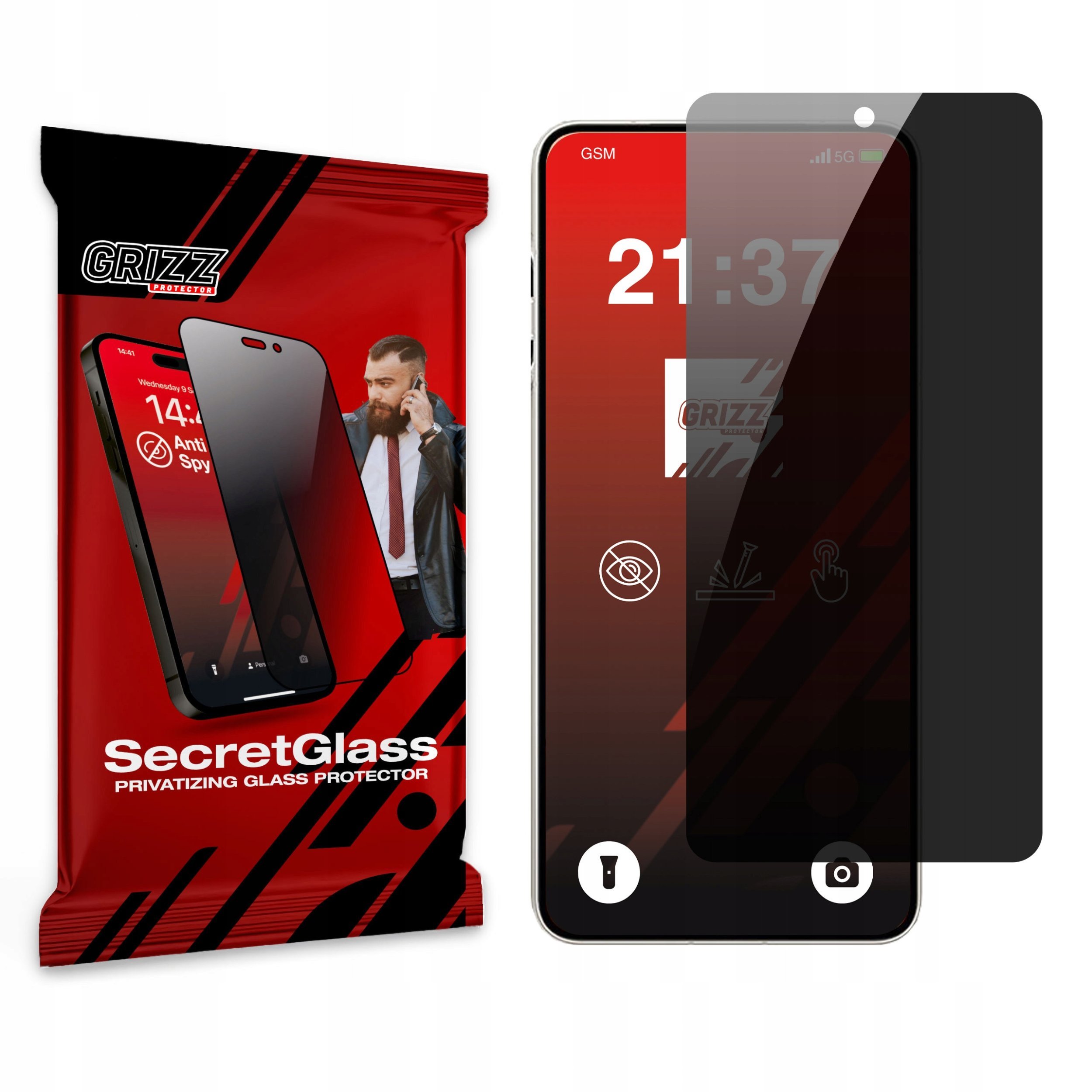 Xham mbrojtës privatizues Grizz SecretGlass për Oppo Find X8 Ultra, qelq keramik, transparent