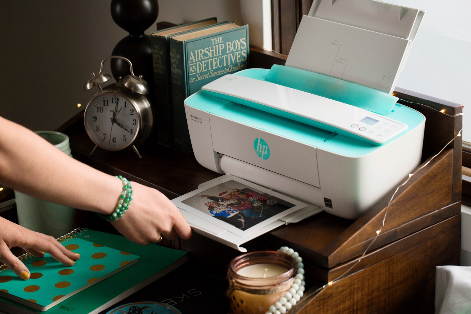 Printer multifunksional HP DeskJet 3762, Inkjet termal, i gjelbër
