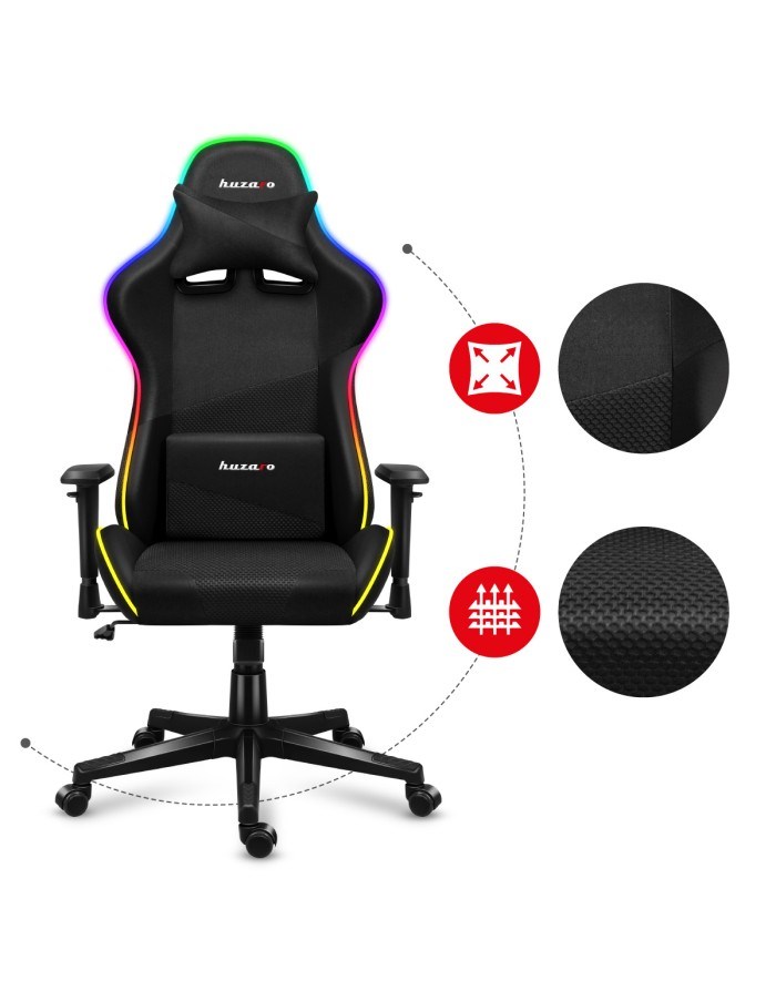 Karrige lojërash HUZARO Force 6.3 RGB Mesh, e zezë