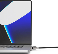 Adapter sigurie Compulocks Ledge Lock për MacBook Pro 16" M1 M2 M3, me kabëll kyçi me çelës, argjendtë