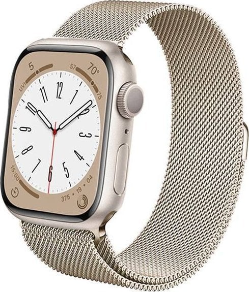 Rrip çeliku Crong Milano Steel për Apple Watch 38 40 41mm, çelik inox, mbyllje magnetike, ngjyrë champagne