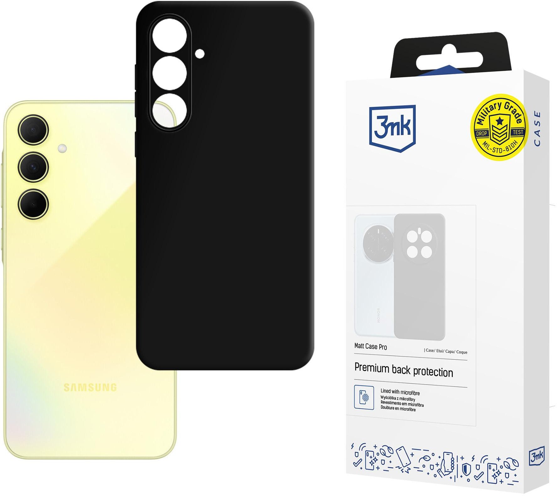 Maskë telefoni 3MK Matt Case Pro për Samsung Galaxy A35 5G, TPU, mat, e zezë