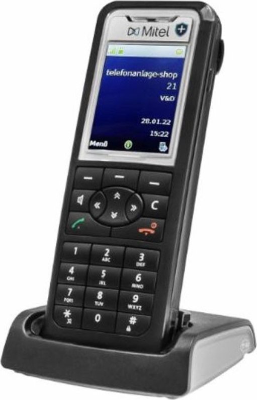 Telefoni pa tela Mitel 612DT Set, ergonomik, për zyra, i zi