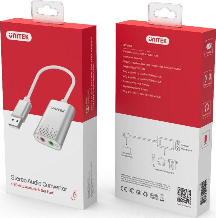 Kartelë e jashtme zëri Unitek Y-247A, e argjendtë