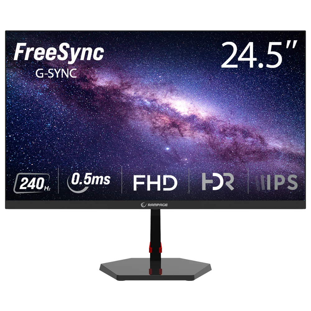 Monitor Gaming Rampage Raven RV25R240F – 25″, 240 Hz, 0.5 ms, Fast IPS, FreeSync/G-Sync, Black