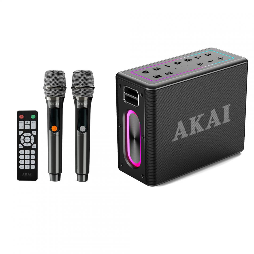 Kutia muzikore Akai Portable Speaker, 80W, Bluetooth, e zezë