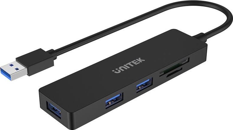 Hub USB Unitek hHUB Q4 + SD card reader + 3-port USB 3.1 (H1108A), e zezë