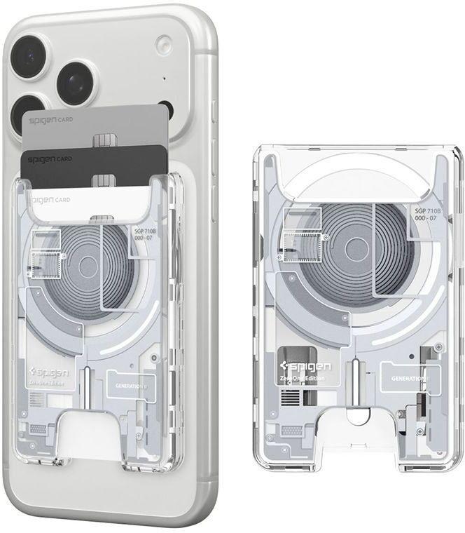 Portofol MagSafe Spigen Crystal, 3 karta, transparent