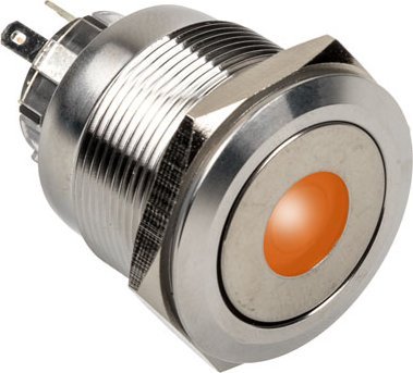 Buton metalik DimasTech Silverline Dot, 25mm, RGB, argjendtë