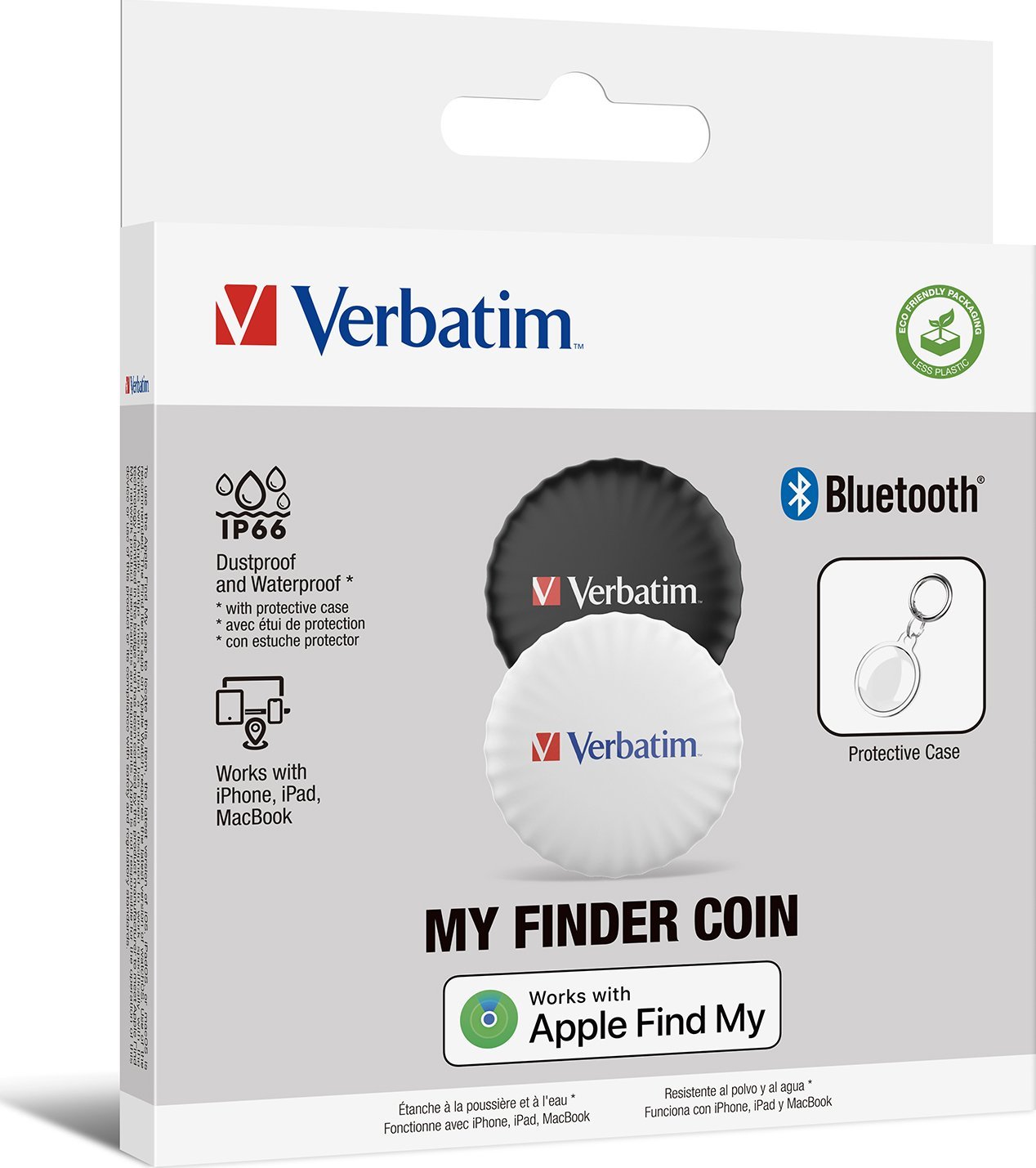 Gjetës Bluetooth Verbatim My Finder, Apple Find My, set 2 copë, i bardhë