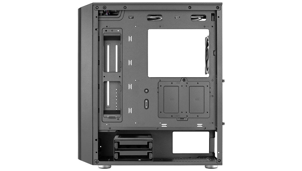 Kuti kompjuteri Aerocool Interstellar ARGB, Midi Tower, me xham të temperuar, e zezë