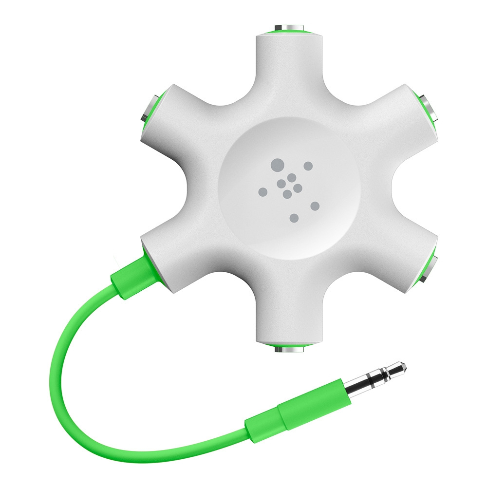 Kabllo zgjatëse Belkin RockStar, 5 porte, 3.5mm, e bardhë