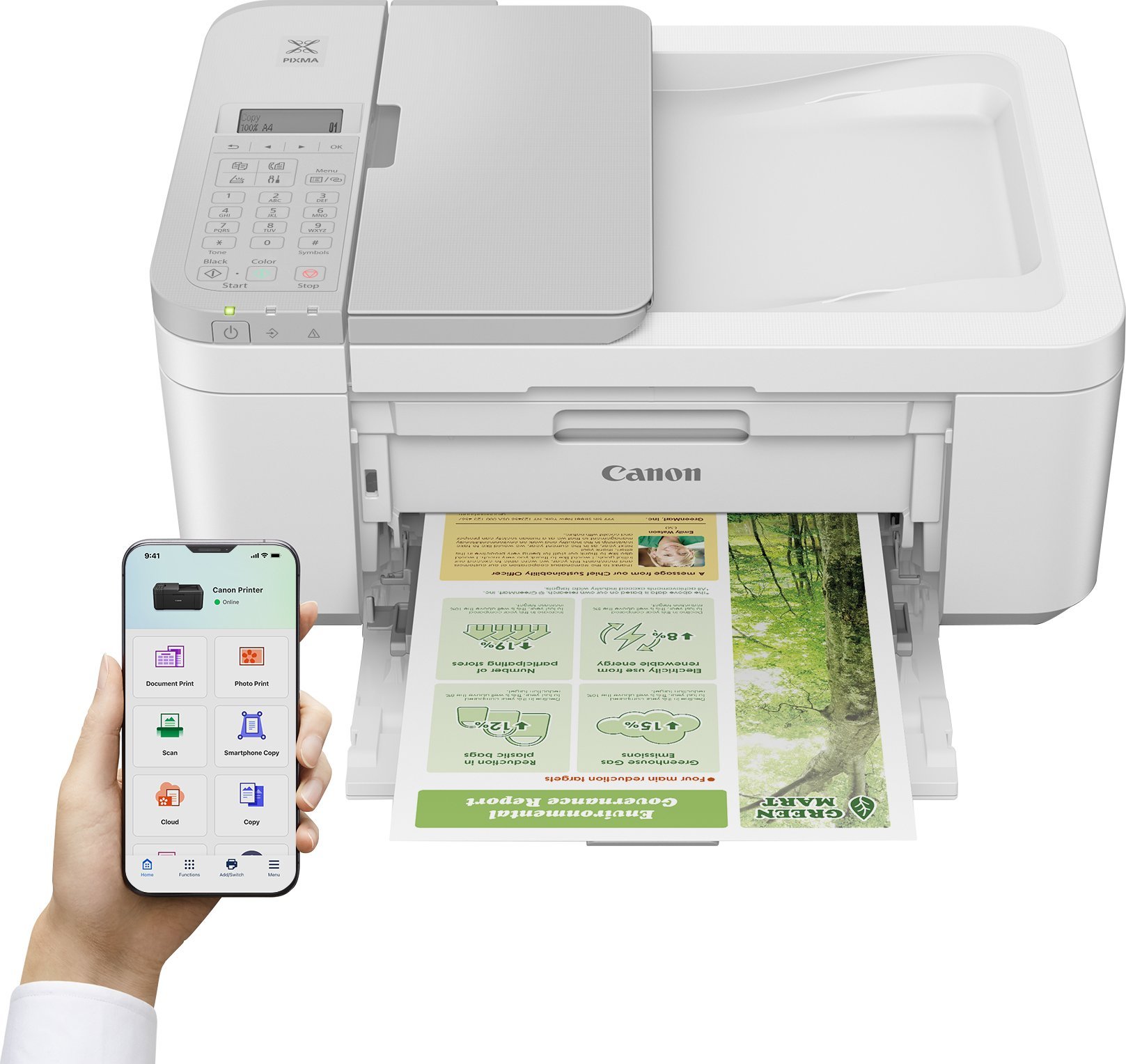 Printer multifunksional Canon 5074C046, inkjet, Wi‑Fi, i bardhë