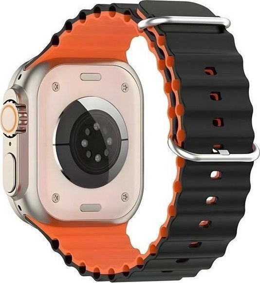 Rrip ore inteligjente Beline për Apple Watch Silicone Waves, 38/40/41mm, silikon, portokalli e zezë