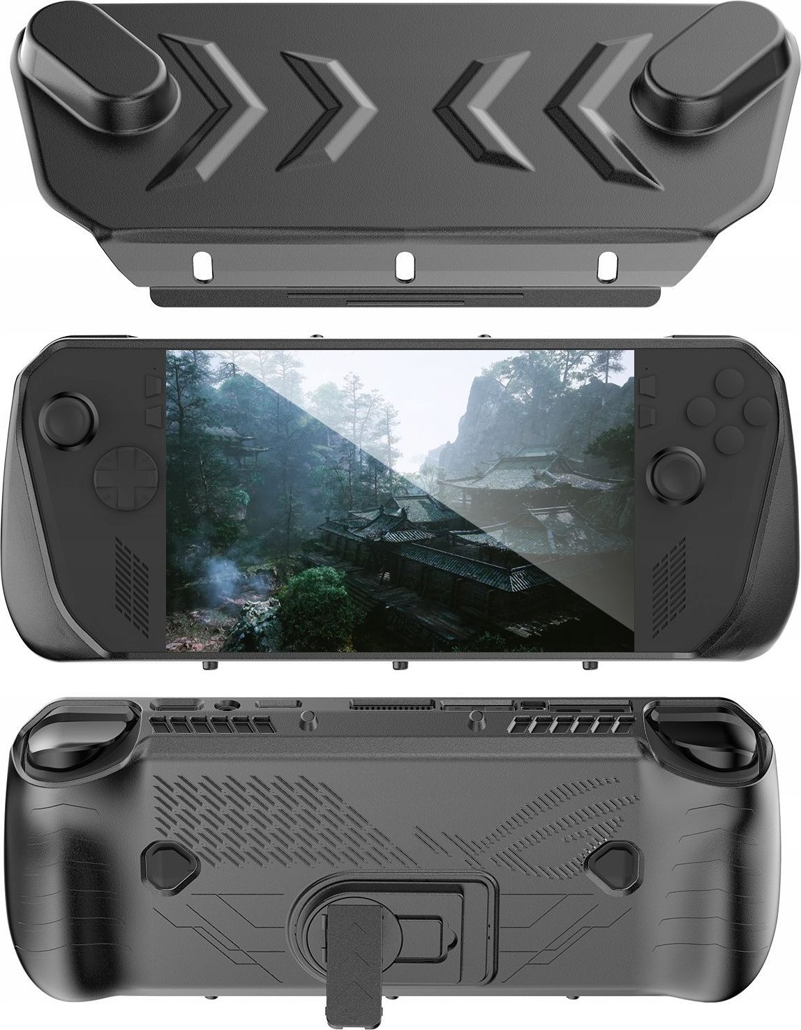 Set mbrojtës 5 në 1 JYS për konzollë Asus ROG Ally X, case, mbulesë ekrani, i zi