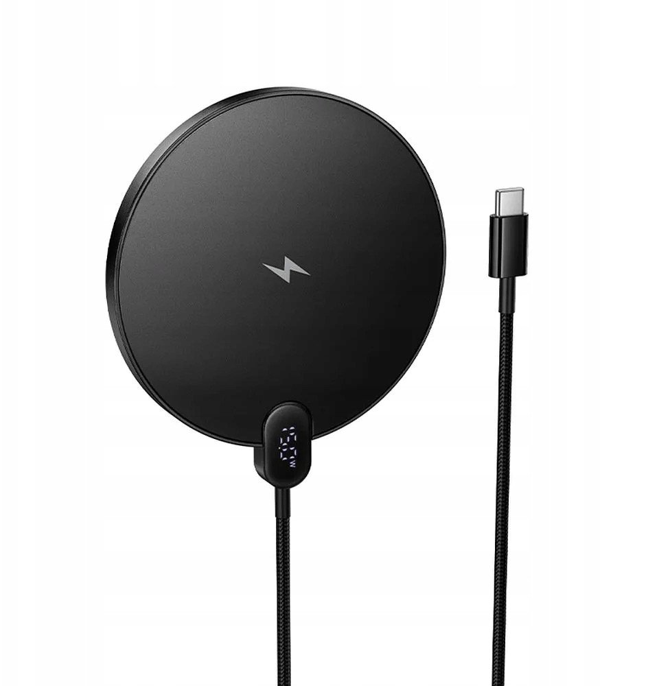 Karikues wireless Hoco CW62, 15W, me ekran dixhital, i zi