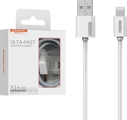 Kabllo Somostel, USB - Lightning, 1.2m, e bardhë