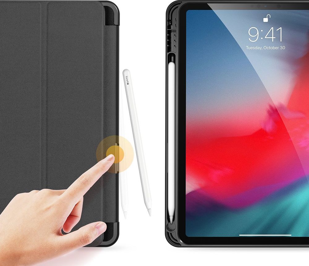 Mbulesë tablet Dux Ducis Tri-fold Smart Case, iPad Air 10.9" 2020 2022, me mbajtës Apple Pencil, e zezë