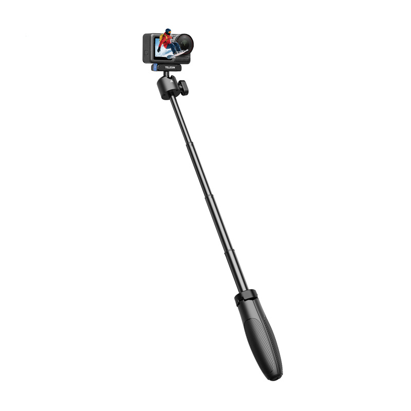 Shkop selfie me tripod Telesin DJI Action, montim i shpejtë, teleskopik, i zi