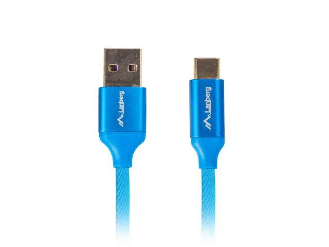Kabllo Lanberg, USB C / USB A, 1 m, e kaltër
