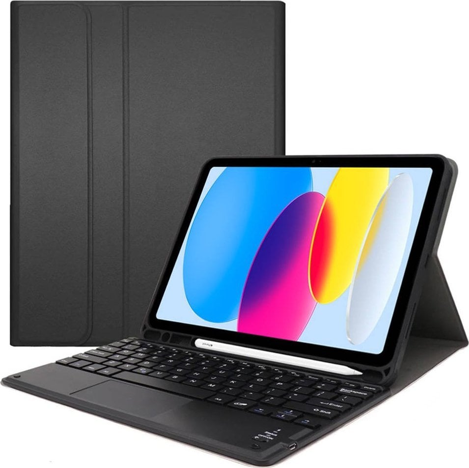 Këllëf me tastierë Strado për Apple iPad 10.9" 2022, Bluetooth, me touchpad, i zi