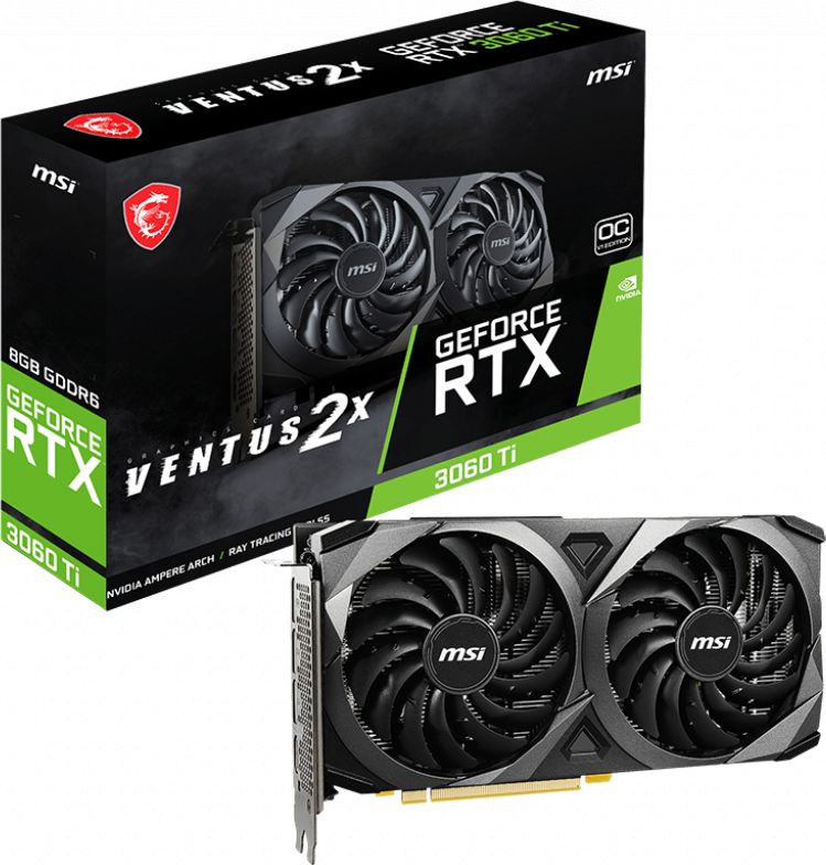 Kartë grafike MSI GeForce RTX 3060 Ti Ventus 2X OCV1, LHR, 8GB GDDR6 (RTX 3060 Ti VENTUS 2X OCV1)