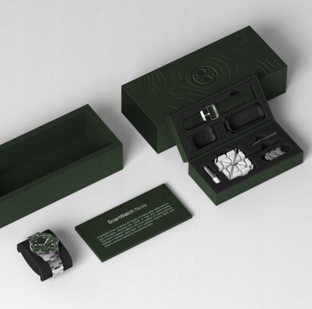 Ora inteligjente hibride Withings ScanWatch Nova, 42mm, monitorim temperature, e gjelbër