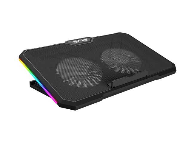 Ftohës laptopi Fury Gunbai G3, deri 17.3", 2 ventilatorë 120 mm, RGB, i zi