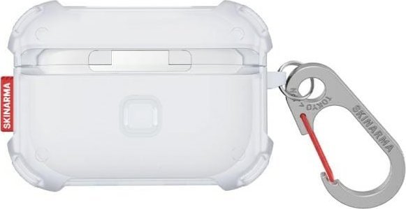 Këllëf për AirPods Pro 2 Skinarma Mecha Frost, mbrojtje 360°, me karabinë, i bardhë