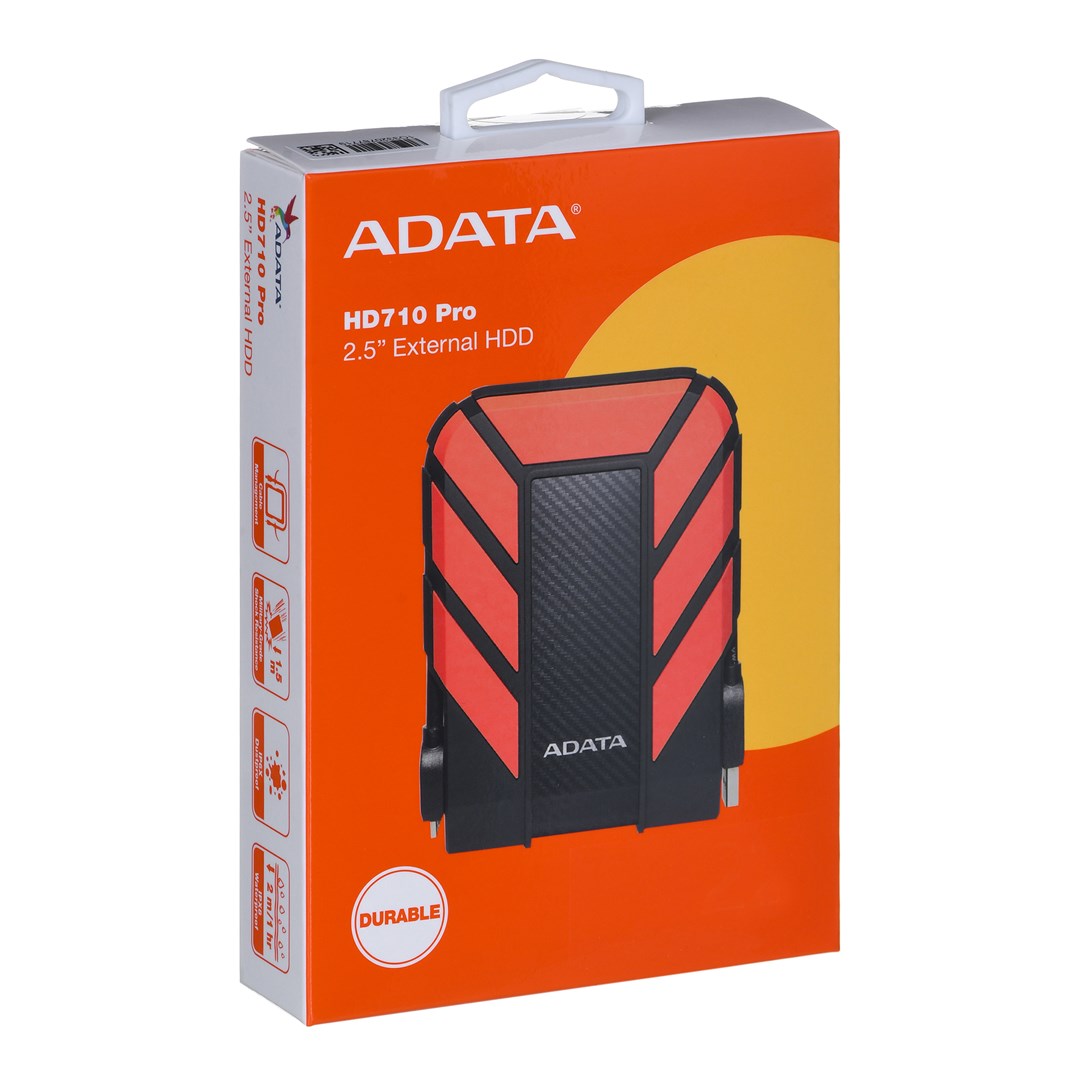 Hard disk i jashtëm ADATA HD710 Pro, 1TB, 2.5", USB 3.2 Gen 1, i zi e kuqe